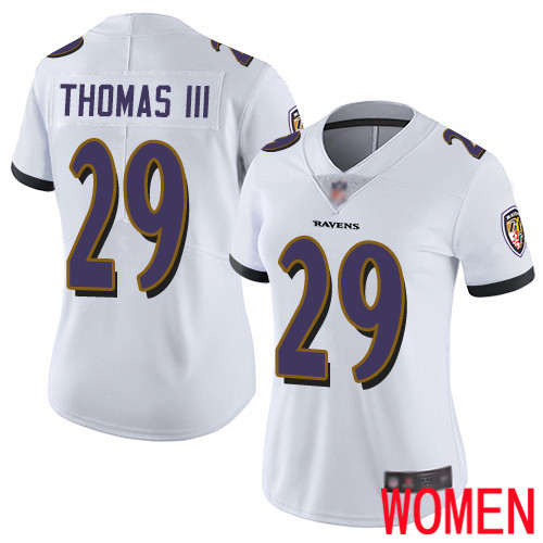 Baltimore Ravens Limited White Women Earl Thomas III Road Jersey NFL Football #29 Vapor Untouchable->youth nfl jersey->Youth Jersey